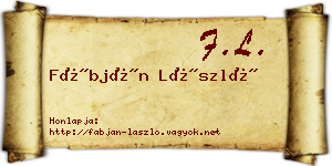 Fábján László névjegykártya