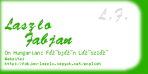 laszlo fabjan business card